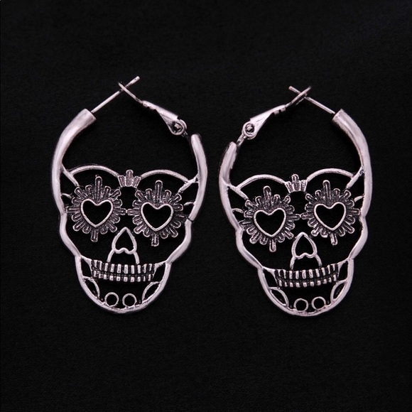 Jewelry - Skull Hoop Earrings